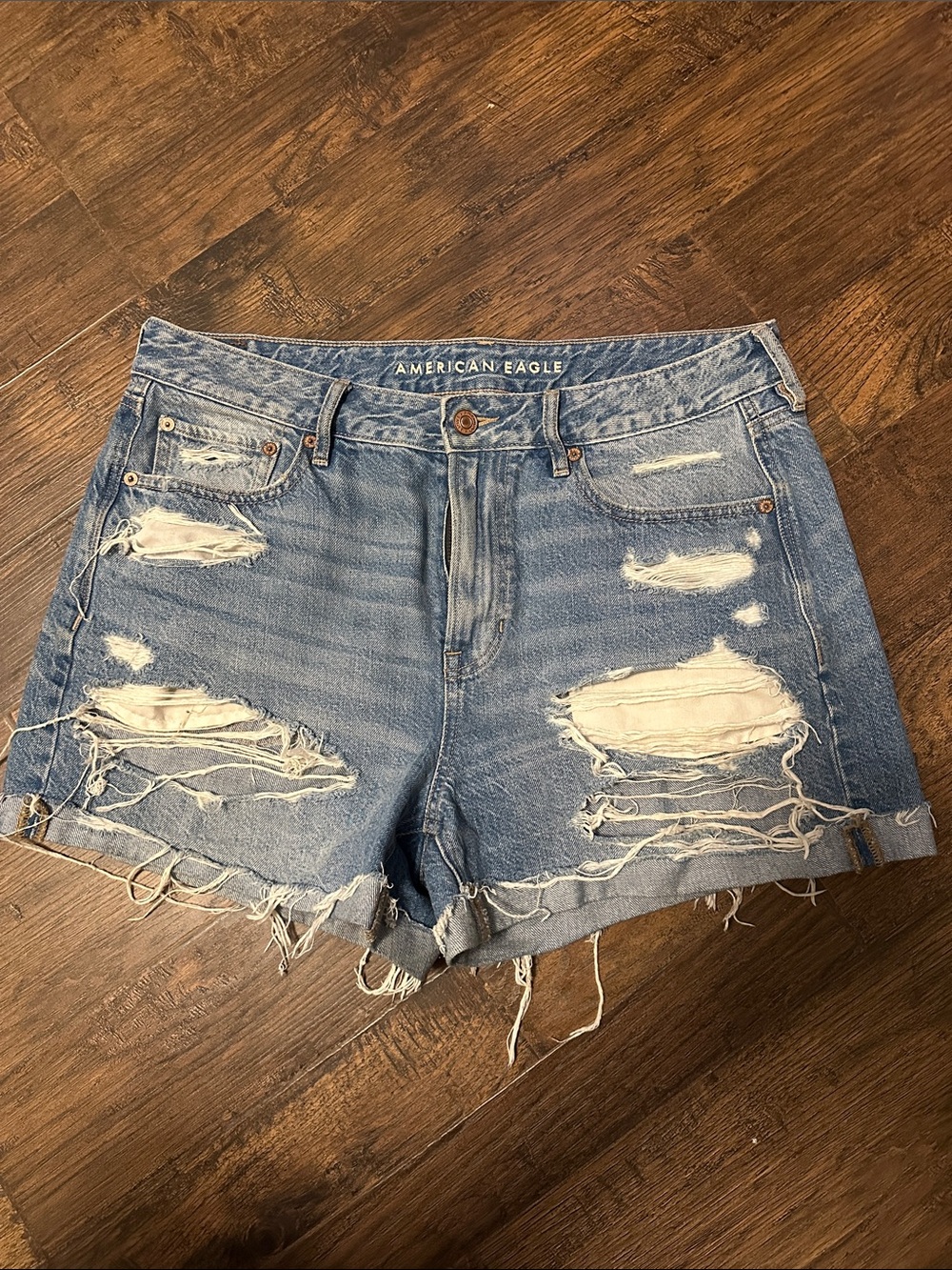 Madewell Distressed Light Blue Denim Cutoff Shorts